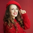 thumbnail image 4 of French Wool Beret Hats for Women Man Solid Color Classic Beanie Winter Cap Painter Berets., 4 of 8