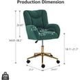 thumbnail image 5 of Sweiko Green Desk Chair with Teddy Sherpa Fabric for Home Office Height Adjustable Vanity Chair with Back Cute Office Chair with Wheels and Arms, 5 of 8