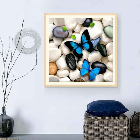 Old Handmade Embroidery Butterfly Animals Full Drill DIY Diamond Rhinestone Painting Handmade 5D Embroidery Needlework Cross Stitch ()