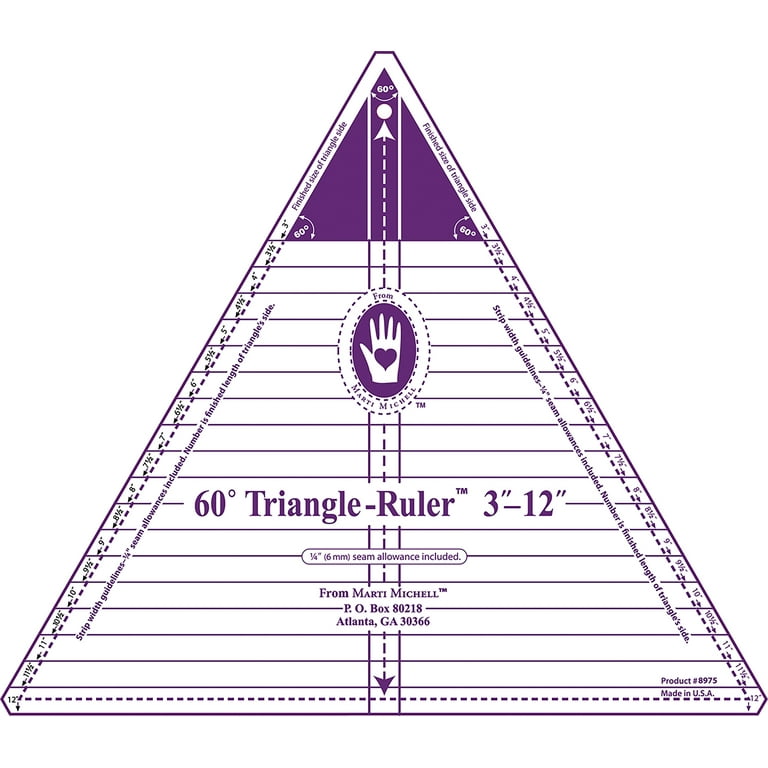 60 Degree Triangle Ruler 12 inch – Wooden SpoolsQuilting, Knitting and  More!