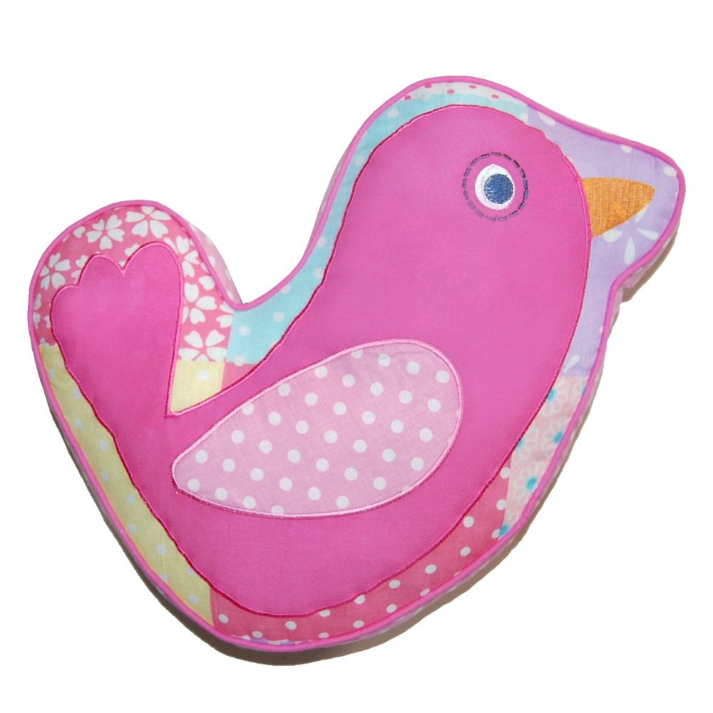 Cozy Line Pink Bird Shaped Decorative Pillow