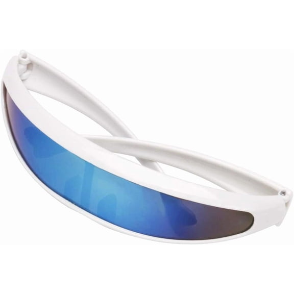 Futuristic Narrow Cyclops Sunglasses UV400 Personality Mirrored Lens