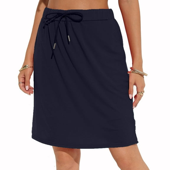 SUYIDA Mini Skirts for Women High Waisted Skinny Yoga Skirt Solid Color Lightweight Skirts for Woman with Pockets BU2,XXL