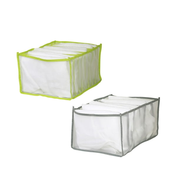 Oalirro Storage Box 2pc 7 Grids Washable Wardrobe Clothes Organizer