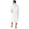 thumbnail image 4 of PAVILIA Mens Soft Robe, Plush Warm Bathrobe for Men, Long Spa Robe with Shawl Collar, Pockets, Trim Piping (White), 4 of 9