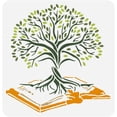thumbnail image 1 of Plantilla del Árbol de la Vida para pintar (30 x 30 cm). Incluye ramas, hojas y raíces de árbol huecas., 1 of 7