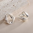 thumbnail image 4 of SFTING Hoop Earrings for Women Twisted Brushed Matte Chunky Huggie Silver Plated Jewelry Anniversary Gift for Her, 4 of 7