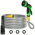 thumbnail image 6 of 25/50/75/100ft Stainless Steel Metal Garden Water Hose Pipe Flexible Lightweight, 6 of 10