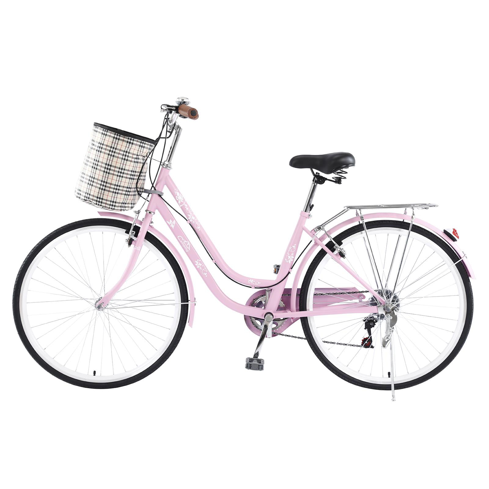 Campingsurvivals 26 Inch Commuter Bicycle With 7 Speed For Leisure Picnics Shopping Pink Walmart Com