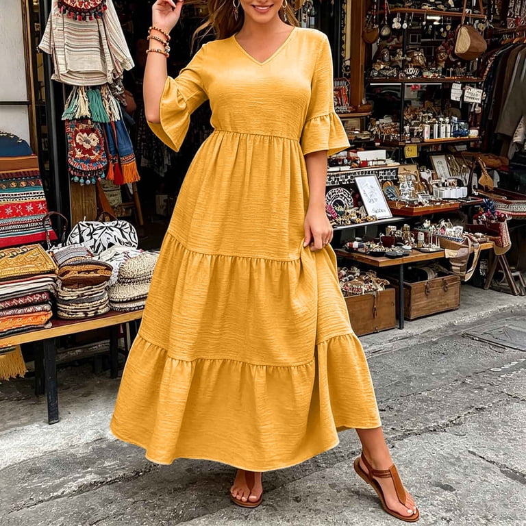 white casual maxi dress Tessa - US 12 Gubotare Christmas Dress Teen Color:BLACK/SILVER Location: The Vault neckline Button up front