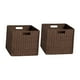 thumbnail image 2 of Cesta de almacenamiento tejida, cesta de almacenamiento plegable, cesta de almacenamiento decorativa tejida a mano, cesta de almacenamiento conveniente para artículos Marrón oscuro 2 piezas, 2 of 8