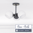 thumbnail image 5 of Prominence Home Stoll Matte Black 3-Light Semi-Flush with Opal Glass, 5 of 12