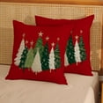 thumbnail image 4 of Red Christmas Pillow Covers 18x18 Inch 2 Pcs Sage Green Cream Christmas Trees Decor Throw Pillows Winter Xmas Holiday Farmhouse Decoration Pillowcase Linen Cushion Cover for Couch Sofa Bed, 4 of 6