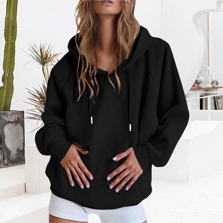 Angerella Women's Oversized Plaid Hoodie - Long Sleeve Pullover Loose Fit Shirt