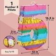 thumbnail image 3 of Small Rainbow Pinata Number 5 for Kids Birthday Party (11.6 x 16.5 x 3 In), 3 of 8