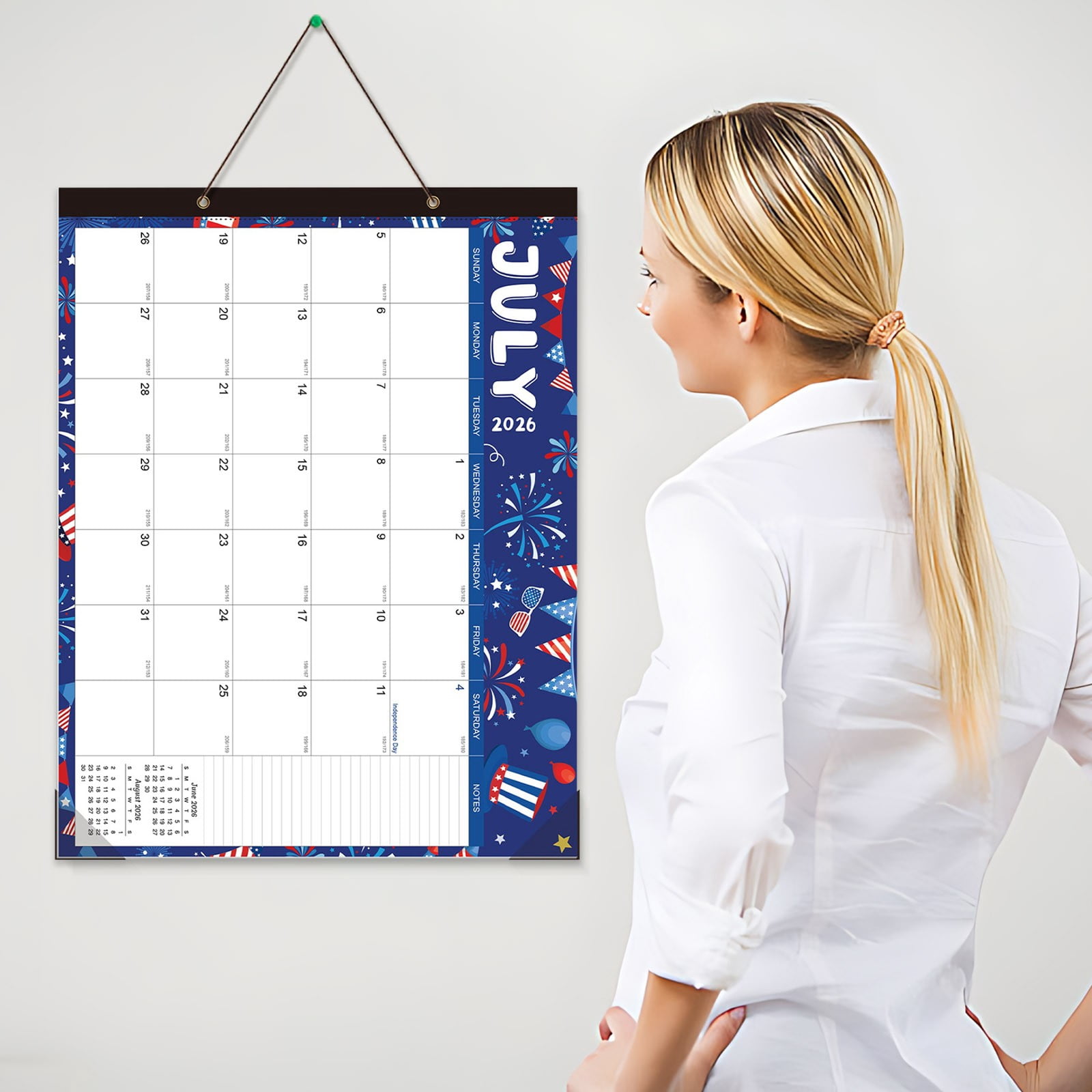 Desk Calendar English Version 2026.7-2027.12 Calendar , 17"x12" Academic 2026 Desk Calendar for Home, School, or Office Desk Top Organizing, Seasons Color Monthy Calendar 2026