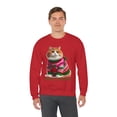 thumbnail image 5 of Chonky Cat Meowy Christmas Unisex Crewneck Sweatshirt by Purring Lion, 5 of 7