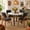 White&Black,Walnut, variant on 5-Piece Dining Set With 42" Round Table and 4 White PU Chairs for Dining Room