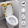 thumbnail image 4 of HELLHERO Bathroom Toilet Cover Set Adjustable & Non-Slip Toilet Lid Cover Easy to Install 2 Pcs Set, Vintage Sunflower and Butterfly Pattern, 4 of 8