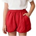 thumbnail image 4 of Antinious Child Girls Solid Adjustable Waist Versatile Fashion Sport Casual Shorts, 4 of 5