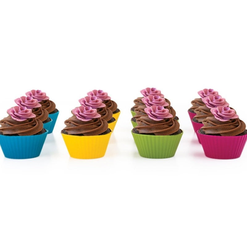 12pcs Silicone Cake Muffin Chocolate Cupcake Liner Baking Cup Cookie Molds 