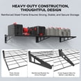 thumbnail image 2 of Sedalip 4-Pack Garage Wall Shelves, 2' x 3' Modular Steel Wall Mounted Storage Shelves for Tools, Bins, Tires, Black, 2 of 8