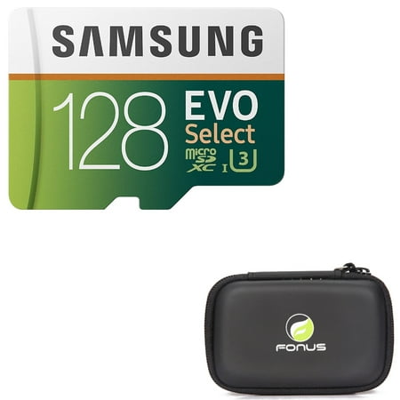 Image of 128GB Memory Card with Zipper Case - Samsung Evo High Speed MicroSD Class 10 MicroSDXC Compatible for BLU S1 Vivo XL4 XI Plus Studio X8 HD Pure View R1 Plus Go Life One X3 HD - L9W
