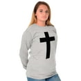 thumbnail image 3 of Holy Jesus Christ Christian Plus Size Long Sleeve Graphic Tee Shirt Brisco Brands 2X, 3 of 5