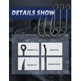 thumbnail image 2 of BLUEWING Wide Gap Jigging Hooks Needle Point Fishing Hooks High Carbon Steel Hooks Extra Sharp Fish Hooks for Freshwater Saltwater Fishing, Size 8/0, 10pcs, 2 of 7