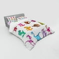 thumbnail image 3 of Ambesonne Colorful Bedding Set 3 Pcs, Dinosaurs Extinction, Twin, Multicolor, 3 of 3