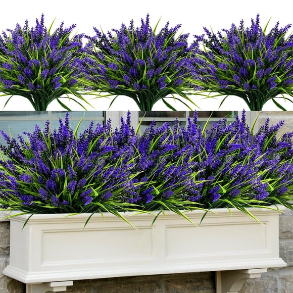 Plantas artificiales de lavanda Geegoods, 48 ramos, 37 cm, resistentes a los rayos UV