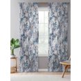 thumbnail image 5 of Sheer Curtains 84 Inches Long, Palm Leaves Semi Sheer Curtains Light Filtering Window Treatment, Spring Tropical Leaf Botanical Vintage Blue Privacy Voile Drapes for Living Room Bedroom 52x84 Inch, 5 of 7