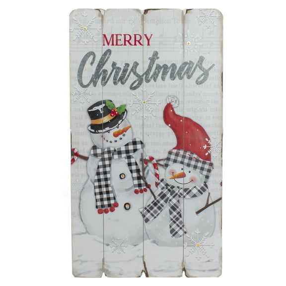Northlight 19" Lighted Snowmen 'Merry Christmas' Wall Decor