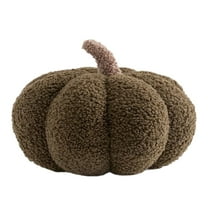 Tunhigl Pumpkin-Shaped Throw Pillows - Plush Velvet Fall Decor Cushions - Soft Halloween & Thanksgiving Decor for Sofa, Bed & Office Green