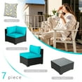 Walsunny 7 Pieces Outdoor Sectional Sofa Furniture Sets, AllWeather Black Wicker Patio