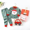 thumbnail image 3 of Ropa de dormir de algodón para niños y niñas, Pijamas de Navidad, conjunto de dos piezas de algodón para el hogar de 2 a 7 años, 3 of 4