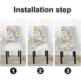 thumbnail image 4 of Watercolor Pattern Flowers and Green Leaves Chair Covers Pink and Yellow Slipcovers for Chairs Set of 6 Stretch Removable Washable Slipcovers for Dining Room Hotel Kitchen, 4 of 6