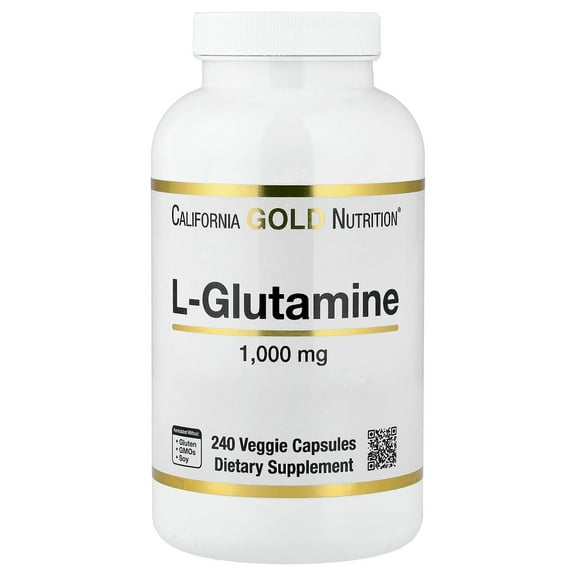 California Gold Nutrition L-Glutamine, 1,000 mg, 240 Veggie Capsules