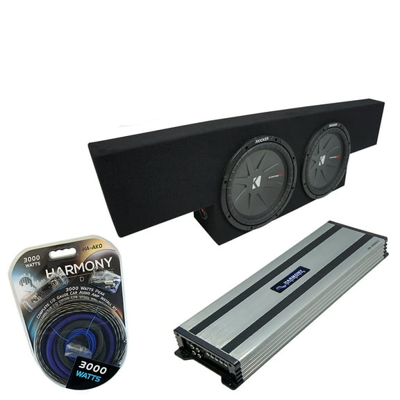 01-06 GMC Sierra Non-HD Crew Truck Kicker CompR CWR10 Dual 10 Sub Box HA-A1500.1