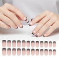 thumbnail image 2 of 24PCS black french tip press on nails, Pink Medium Square Fake Nails with Design Black Line False Nail, Full Cover Nail Tips False Cute Stick on Nails for Women, 2 of 10