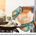 thumbnail image 4 of Cute Oven Mitts,Pioneer Flower Floral Print Pattern Oven Mitt 2-Pack Set,Kitchen Gloves for Oven,Heat Resistant Oven Mitts 7.7"x12", 4 of 7