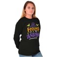 thumbnail image 4 of Cute Spooky Halloween Feeling Witchy Women's Long Sleeve T Shirt Brisco Brands S, 4 of 6