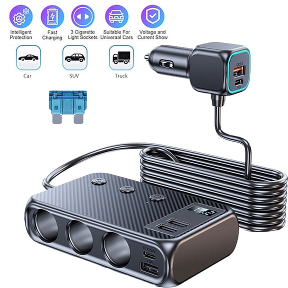 FungLam Multi Car Cigarette Lighter Socket USB Plug Fast Charger Power Adapter Splitter
