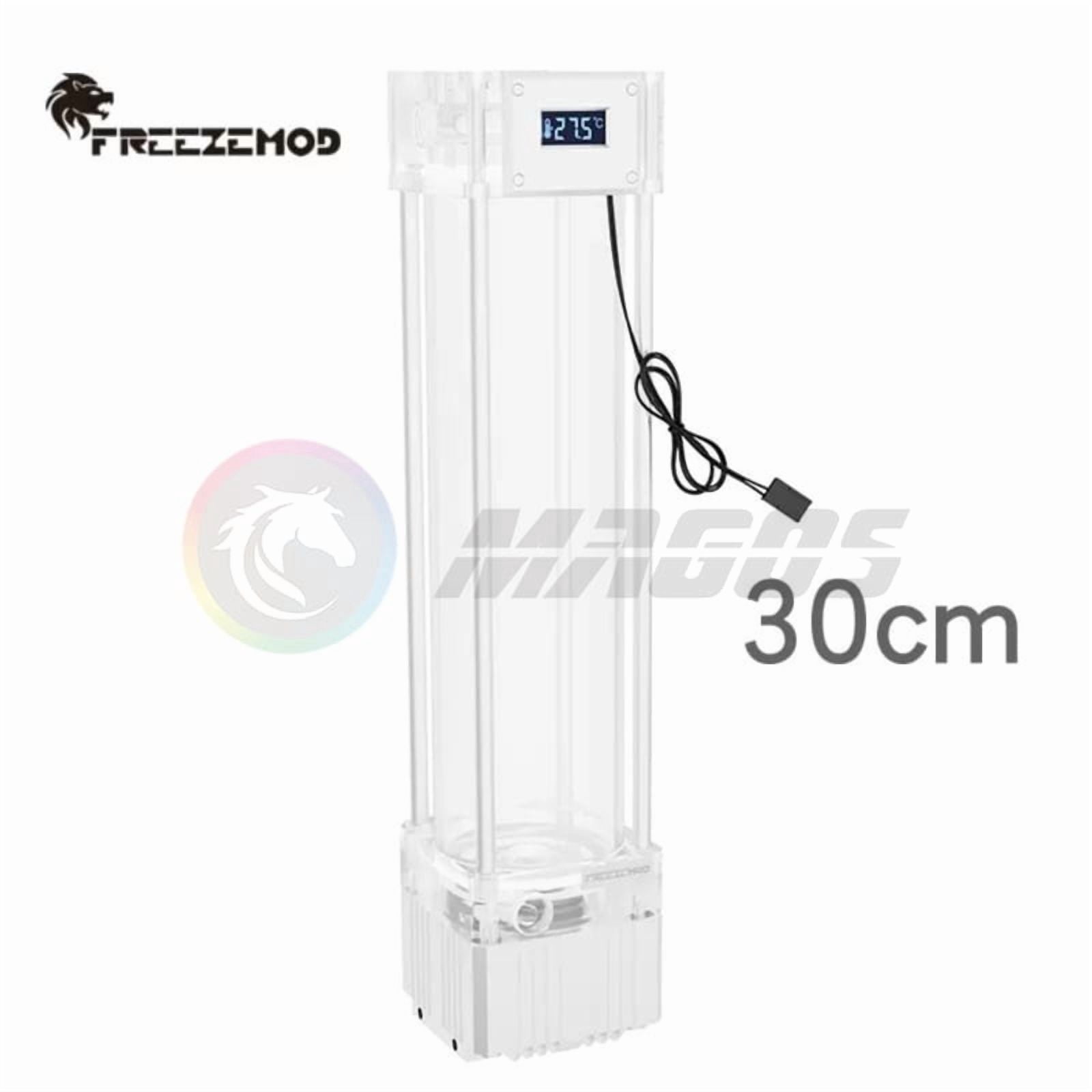 FREEZEMOD AIO Pump+Reservoir With Temperature Display,Water Tank Res Combo For PC Water Cooling System 200mm/250mm/300mm 300 silver