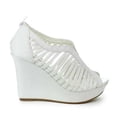 thumbnail image 2 of Top Moda Denver-1 Women's Bird Cage Gladiator Wedge Heel Sandals Platform ShoesTop Moda Denver-1 Women's Bird Cage Gladiator Wedge Heel Sandals Platform Shoes WHITE 6, 2 of 6