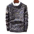 thumbnail image 5 of Suéter de invierno para hombre, parte superior de punto grueso, cuello redondo, ropa para hombre, chaqueta interior de manga larga, ropa de moda para hombre, 5 of 5