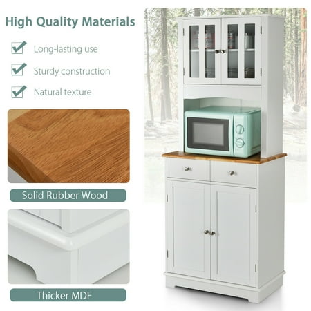 Gymax Buffet Hutch Kitchen Storage Cabinet W Microwave Stand Shelves Canada Gymax Buffet Hutch Kitchen Storage, Microwave Pantry Cabinet Canada
