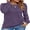 Purple, variant on WUJINXIA Women's Long Sleeve Dressy Blouses Pleated Front Tunic Crew Neck Casual