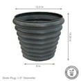 thumbnail image 4 of Sunnydaze Molly 12.5" x 12.5" x 10.25" Round Gray Metal Outdoor Planter Pot 2-Count, 4 of 8