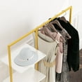 thumbnail image 3 of EastVita Modern Garment Rack on Wheels Gold Clothing Rack with 4- Tier Shelves Clothes Display Racks for Bedroom, Boutique, Cloth Store Metal Pipe Hanging Rack, 3 of 7